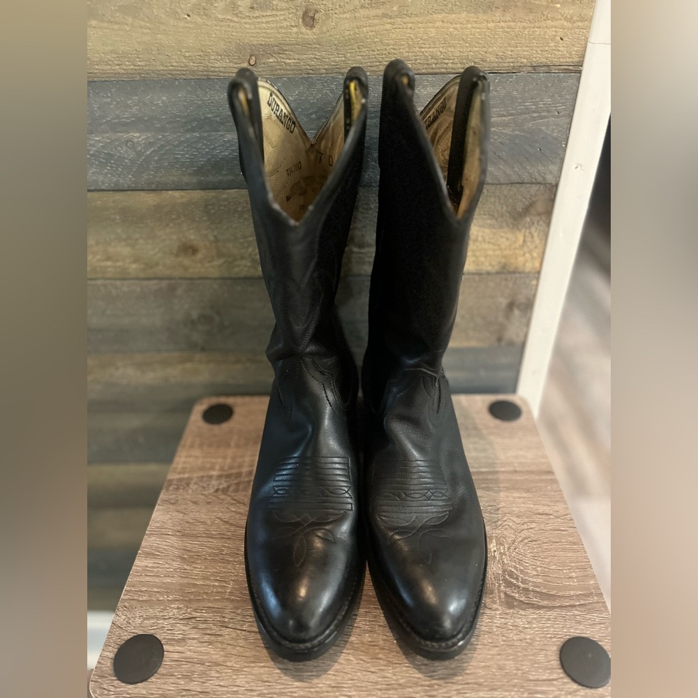 Durango Black Western Heeled Cowboy Boots - Picture 8 of 14